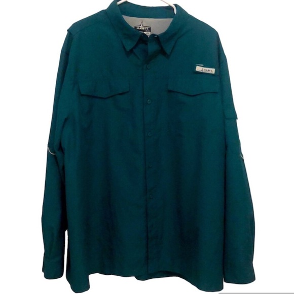 Habit Outdoor Shirt Fishing Utility Long Sleeve Button Down Size XL - Picture 1 of 11